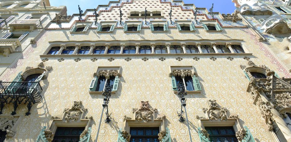 Modernist façade of Casa Amatller in Barcelona, Spain