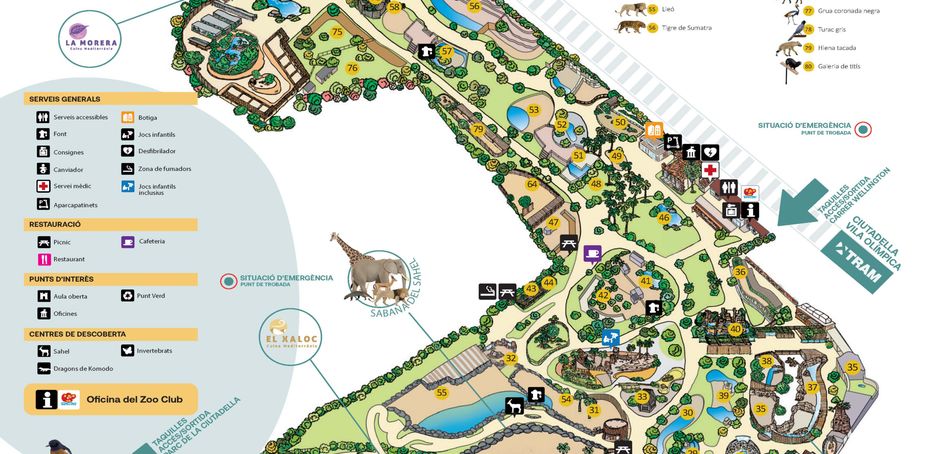 Map of Barcelona Zoo