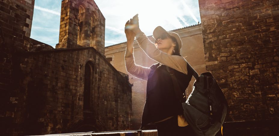 Visitors exploring history at a museum in Barcelona