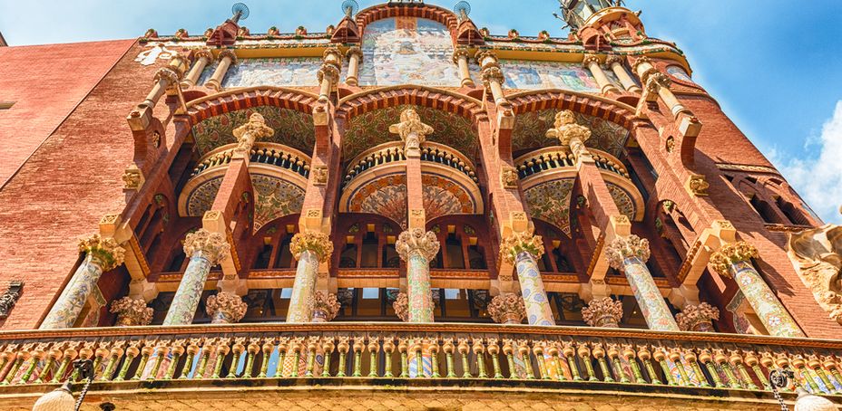 Architectural details of the Palau de la Música Catalana