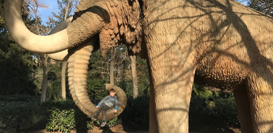 Family visiting Barcelona Zoo